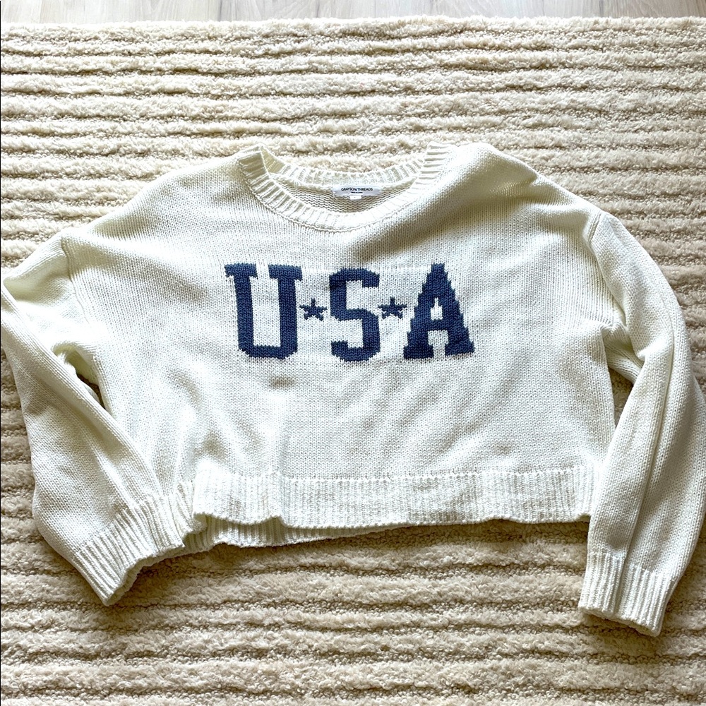 Grayson Threads Cream USA Sweater